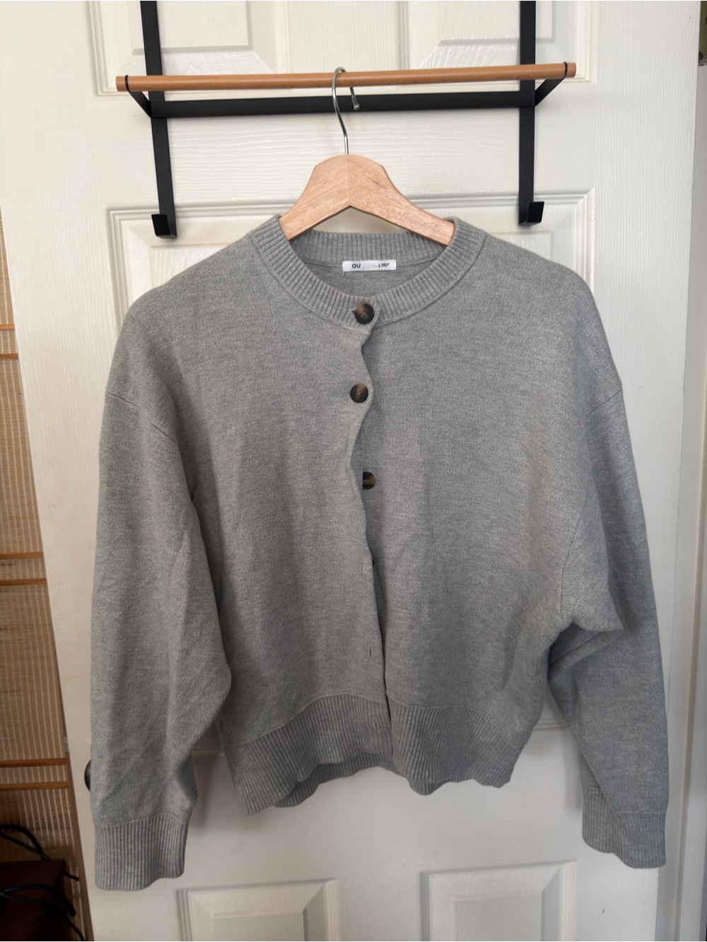 GU Japan Women’s Crewneck Button Cardigan - Gray